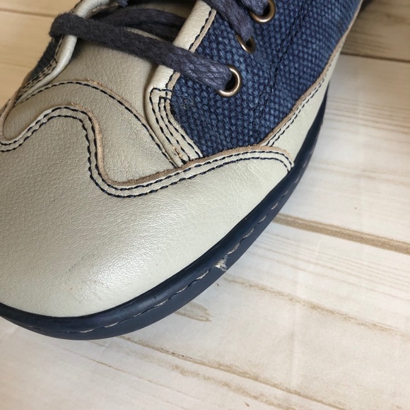 BORN vintage blue grey leather corduroy lace up shoes - Picture 8 of 12